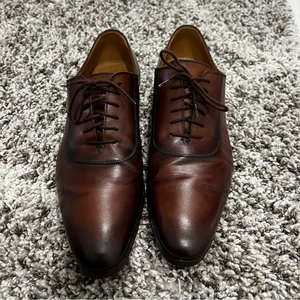AUTHENTIC men’s GUCCI brown leather lace-up Oxford